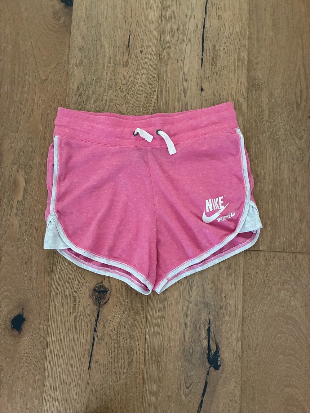 Nike Women's Pink Running Shorts with White Trim